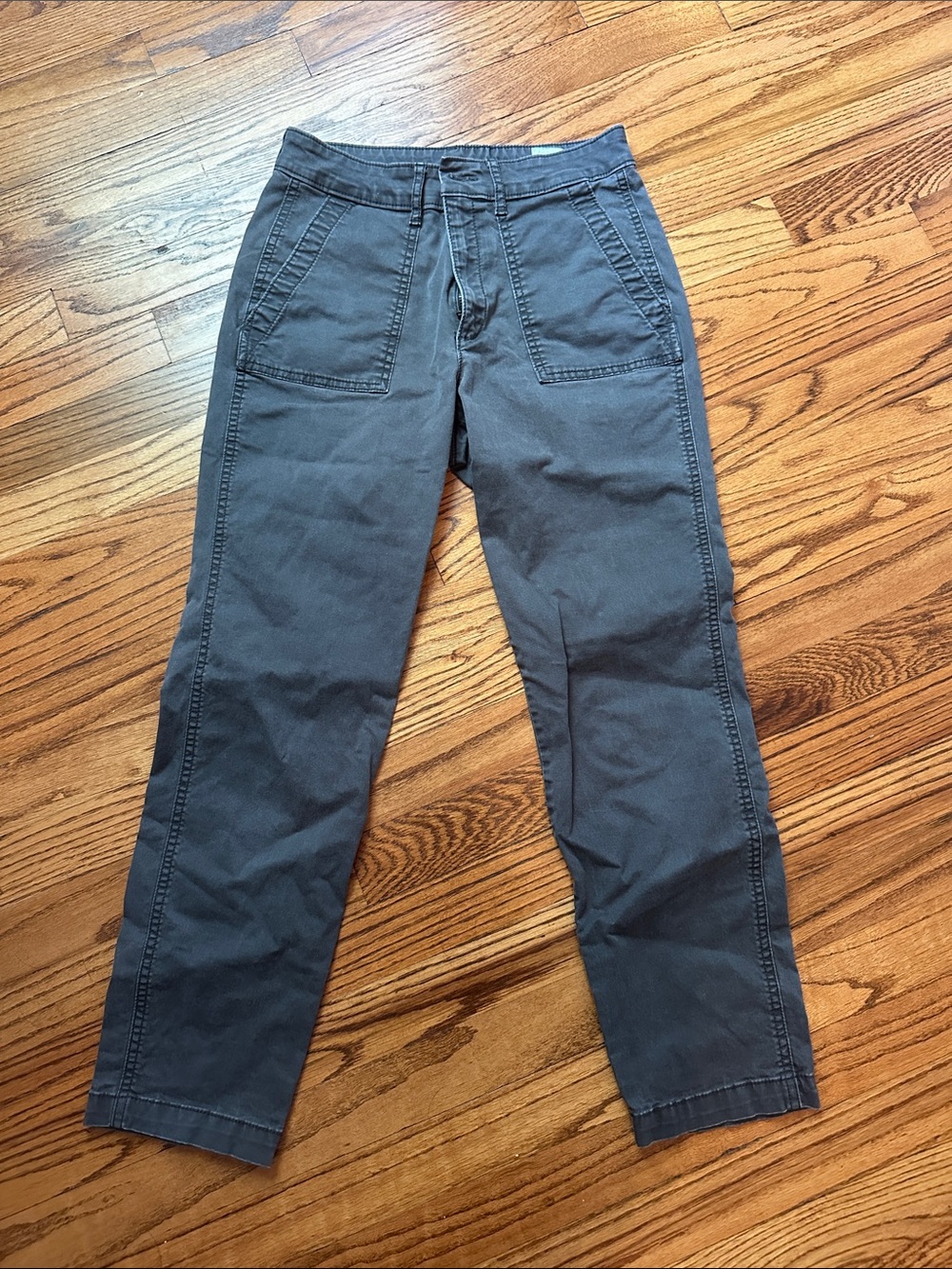 Womens Straight-Leg Utility Pants in Charcoal Old Navy